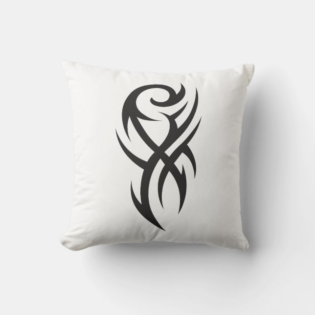 Coussin Conception de dessin au trait inspiré du tatouage  (Recto)