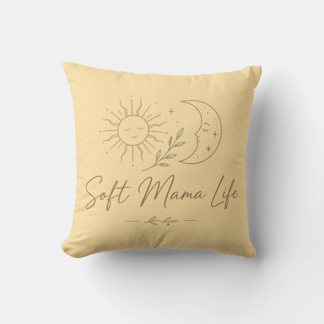 Coussin Conception de dessin en ligne "Soft Mama Life" de  (Recto)