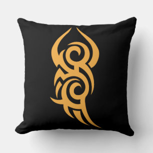 Coussin Conception de dessin linéaire inspirée du tatouage