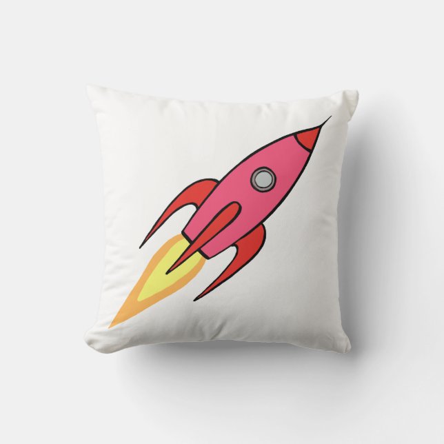 Coussin Conception de dessins animés de Rocketship Rétro P (Recto)