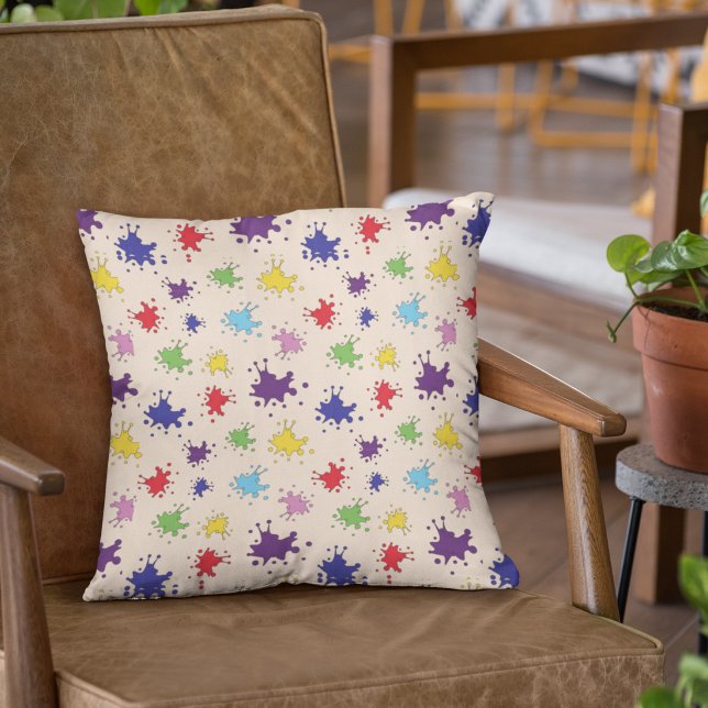 Coussin Conception de éclaboussures de peinture colorée (Créateur téléchargé)