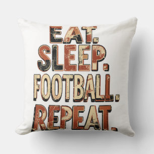 Coussin Conception de fan de football vintage Graphique