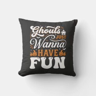 Coussin Conception de fantômes d'Halloween qui veulent jus