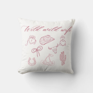 Coussin Conception de femme sauvage sauvage Cowgirl occi