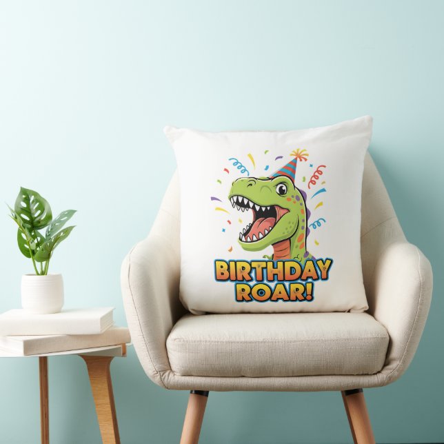 Coussin Conception de fête d'anniversaire de dinosaure mig (Chaise)