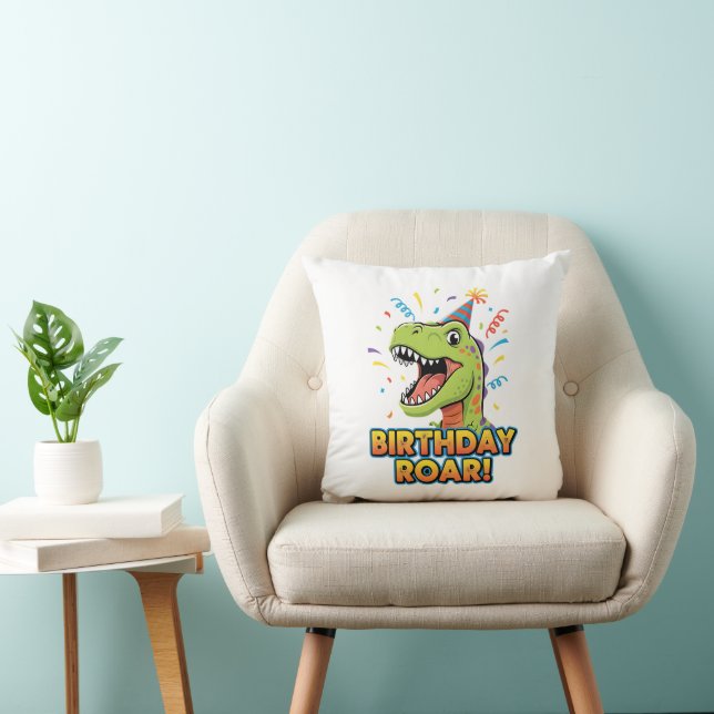 Coussin Conception de fête d'anniversaire de dinosaure mig (Chaise)