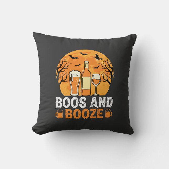 Coussin Conception de fête de boisson et de fantômes d'Hal (Recto)