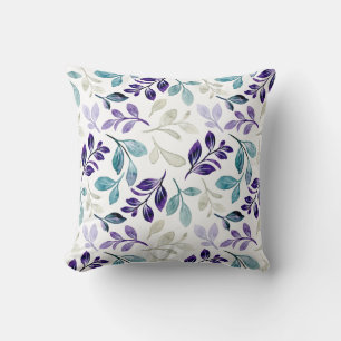 Coussin Conception de feuilles d'aquarelle harmonieuses