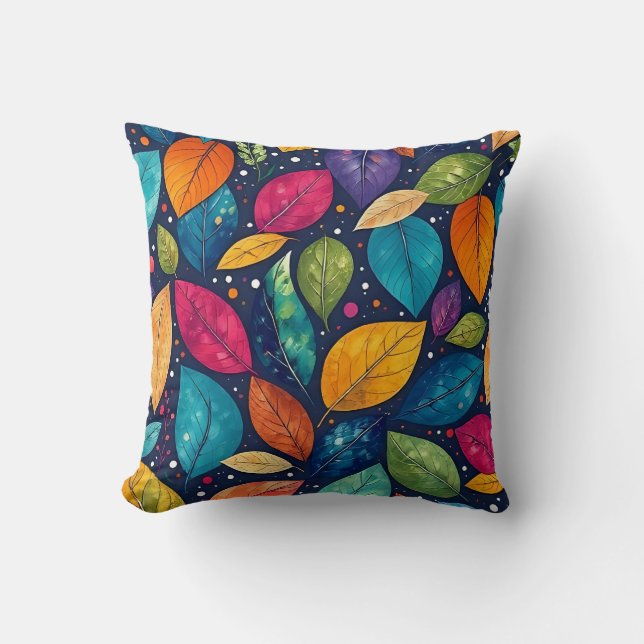 Coussin Conception de feuilles en gras (Recto)