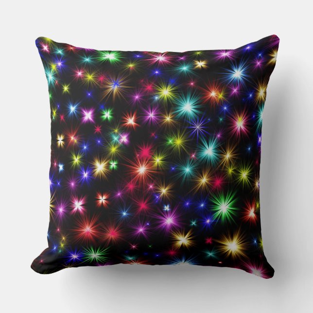 Coussin Conception de feux d'artifice Étoiles Colorées (Recto)