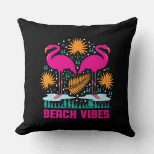 Coussin Conception de flamants roses de vibes de plage
