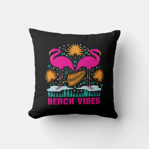 Coussin Conception de flamants roses de vibes de plage
