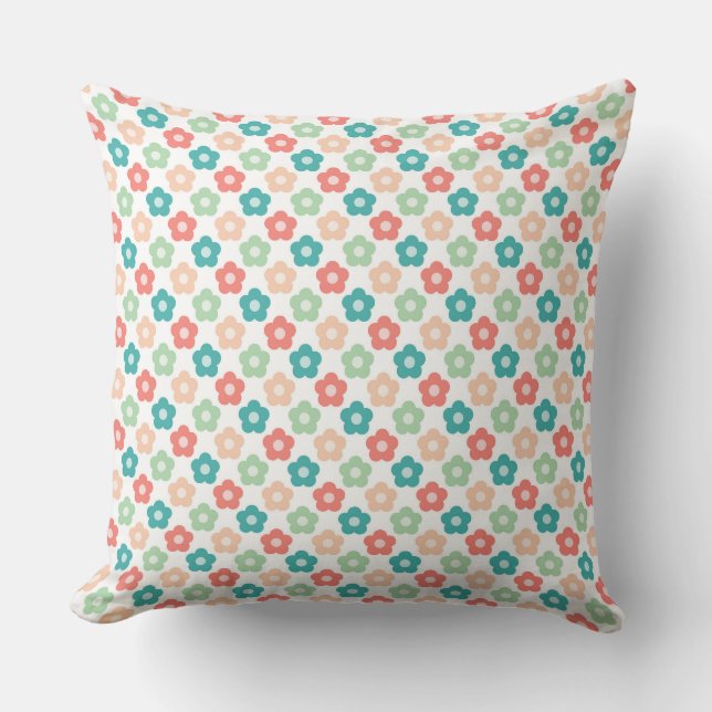 Coussin Conception de fleurs symétriques lumineuses sur fo (Recto)