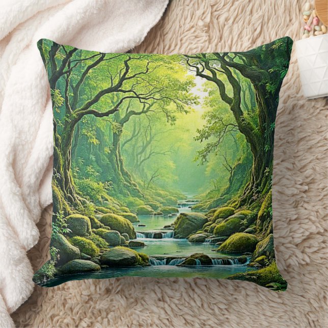Coussin Conception de flux forestiers enchantés (Couverture)