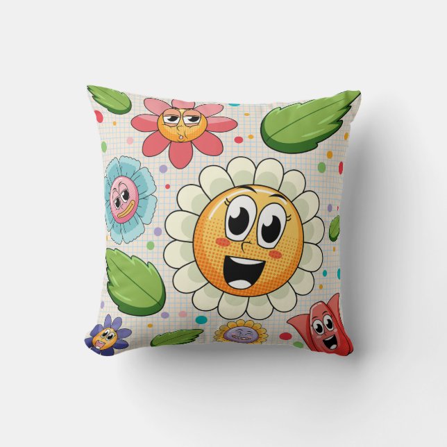 Coussin Conception de fond transparente avec des fleurs co (Recto)