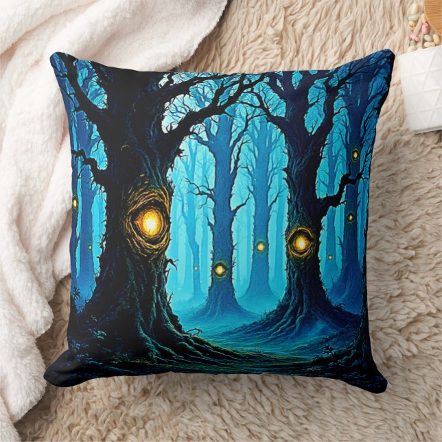 Coussin Conception de forêt de l'oeil de fantasy sombre (Couverture)