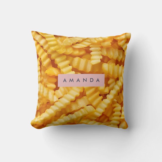 Coussin Conception de frites françaises coupées en frisure (Recto)