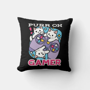 Coussin Conception de gamer de chat - Purr sur Gamer Joyst