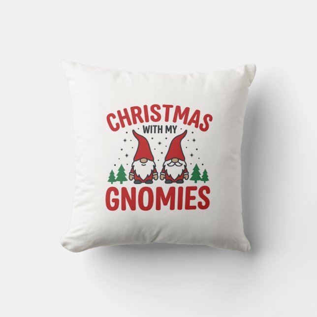 Coussin Conception de gnome de vacances de Gnomies de Noël (Recto)