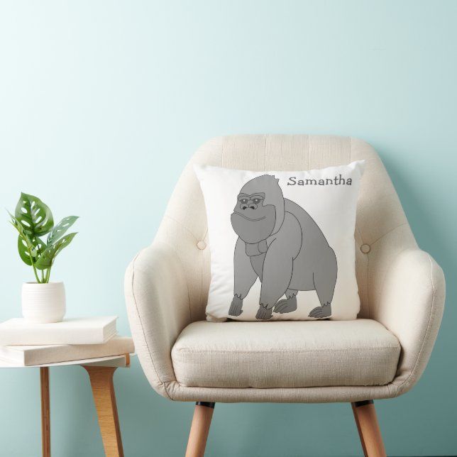 Coussin Conception de gorille gris personnalisée (Chaise)