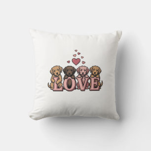 Coussin Conception de gravure vintage de la Saint-Valentin