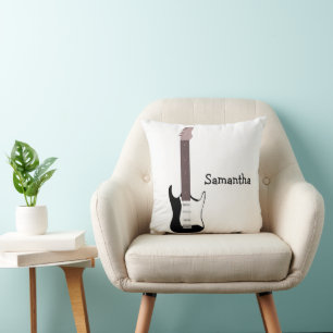 Coussin Conception de guitare électrique noire personnalis