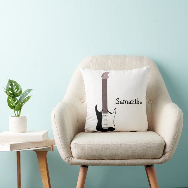 Coussin Conception de guitare électrique noire personnalis (Chaise)
