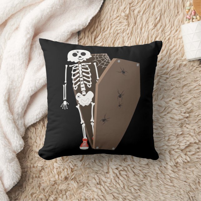 Coussin Conception de Halloween squelette et cercueil (Couverture)