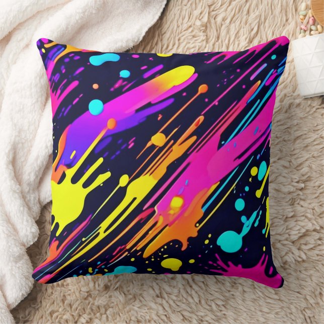 Coussin Conception de jaillissement de couleurs abstraites (Couverture)