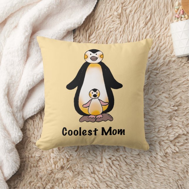 Coussin Conception de la famille de manchots de la maman l (Couverture)
