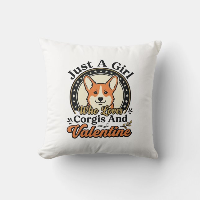 Coussin Conception de la Saint-Valentin Corgi pour les ama (Recto)
