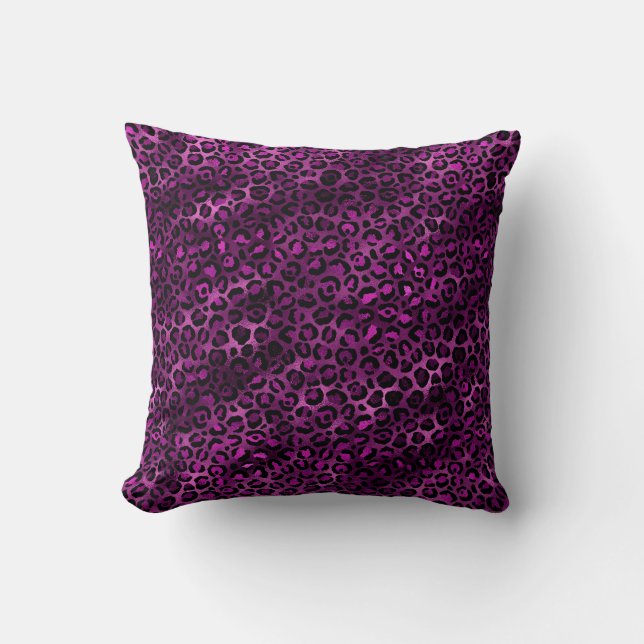 Coussin Conception de la série Leopard violet et or 3 (Recto)