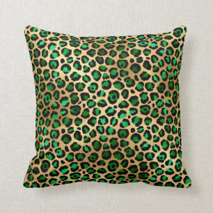Coussin Conception de la série Safari Émeraude et Or 8