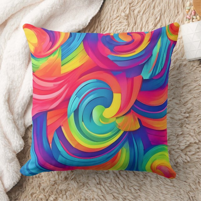Coussin Conception de la vague arc-en-ciel (Couverture)