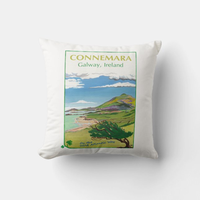 Coussin Conception de l'affiche de voyage Connemara Cushio (Recto)