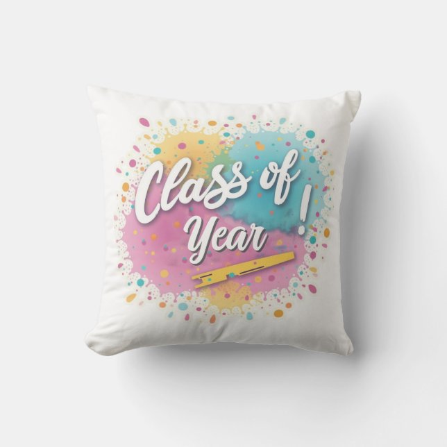 Coussin Conception de l'année de remise des diplômes lumin (Recto)
