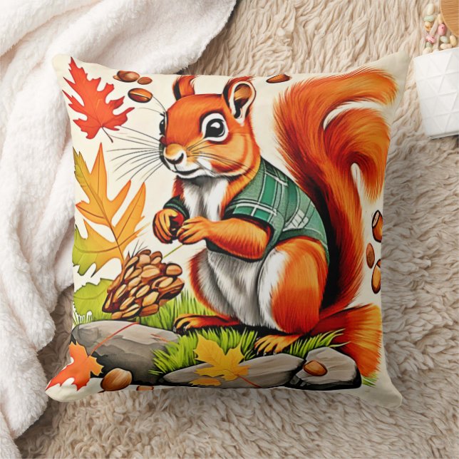 Coussin Conception de l'écureuil de forêt (Couverture)