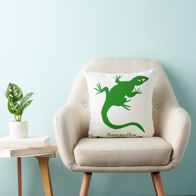 Coussin Conception de lézard vert personnalisée (Chaise)