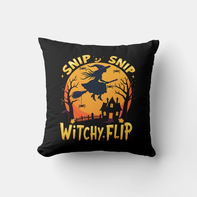 Coussin Conception de l'Halloween de sorcière lunaire - Re (Recto)