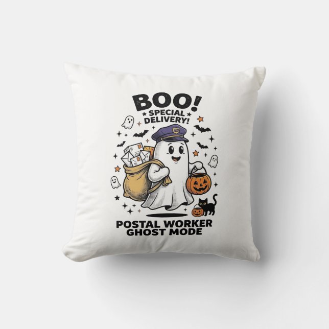Coussin Conception de livraison d'Halloween en mode fantôm (Recto)