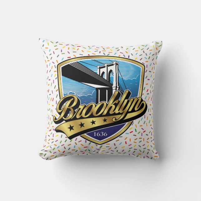 Coussin Conception de logo Brooklyn Elegant Gold Swoosh (Recto)