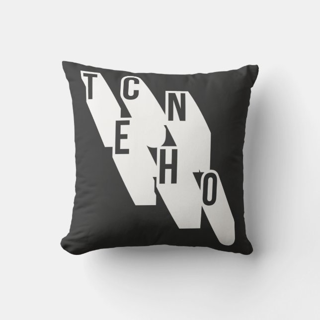 Coussin conception de logo géométrique de musique techno (Recto)