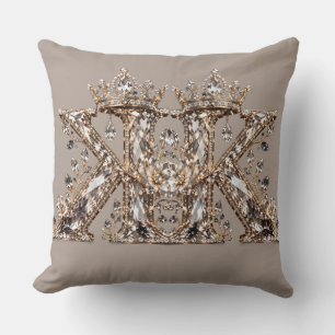 Coussin Conception de luxe en cristal beige avec la lettre