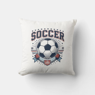 Coussin Conception de maillot à emblème de football vintag