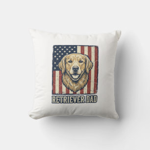Coussin Conception de maillot de drapeau de chien vintage
