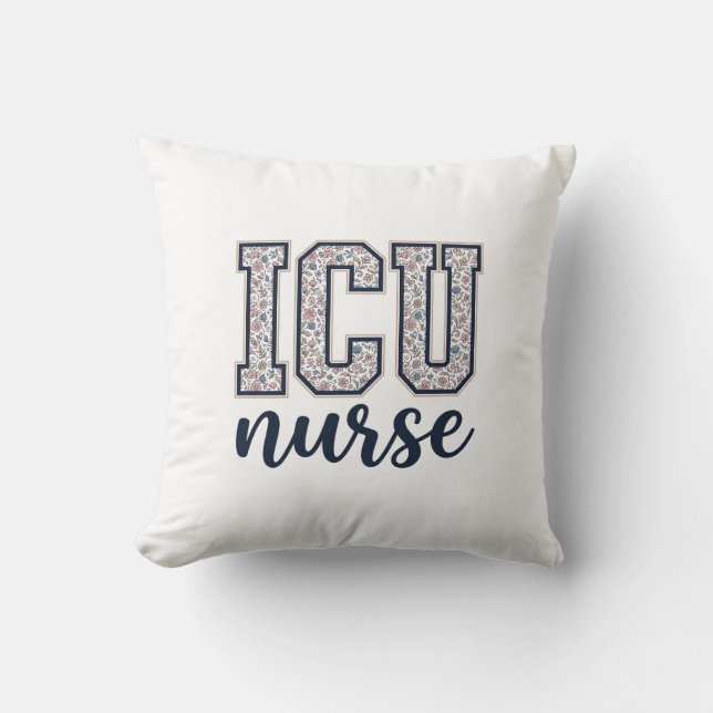 Coussin Conception de maillot universitaire floral d'infir (Recto)