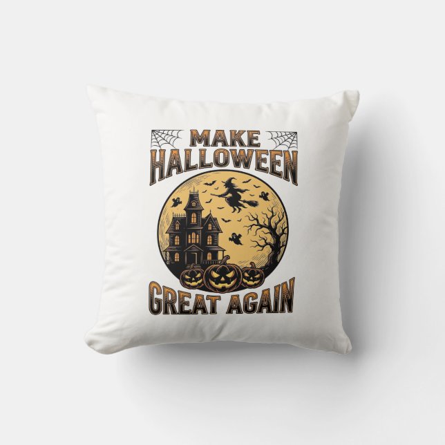 Coussin Conception de maison hantée Halloween Vintage Grea (Recto)