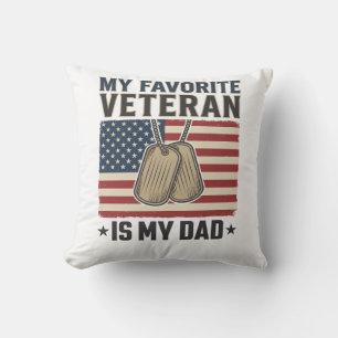 Coussin Conception de médailles patriotiques pour papa vét