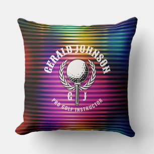 Coussin Conception de monogramme de golf couleur métalliqu