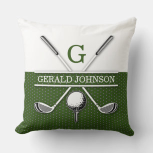 Coussin Conception de monogramme de golf élégant